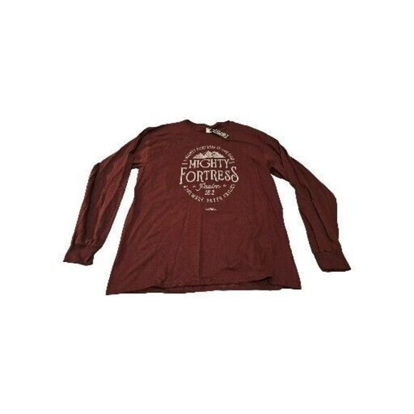 Light Source Men’s Christian Long Sleeve TShirt Maroon "Psalm 18:2" Large L, NWT - Picture 1 of 10